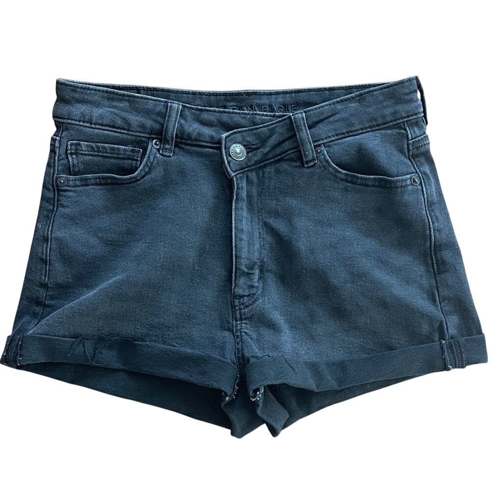 American Eagle Outfitters Black Highest Rise Mom‎ Shorts 4